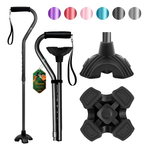 BeneCane Walking Cane Adjustable Cane with Offset Soft Cushioned Handle for Men & Women Lightweight Comfortable Stability Base Mobility Aid for Men Women and Seniors